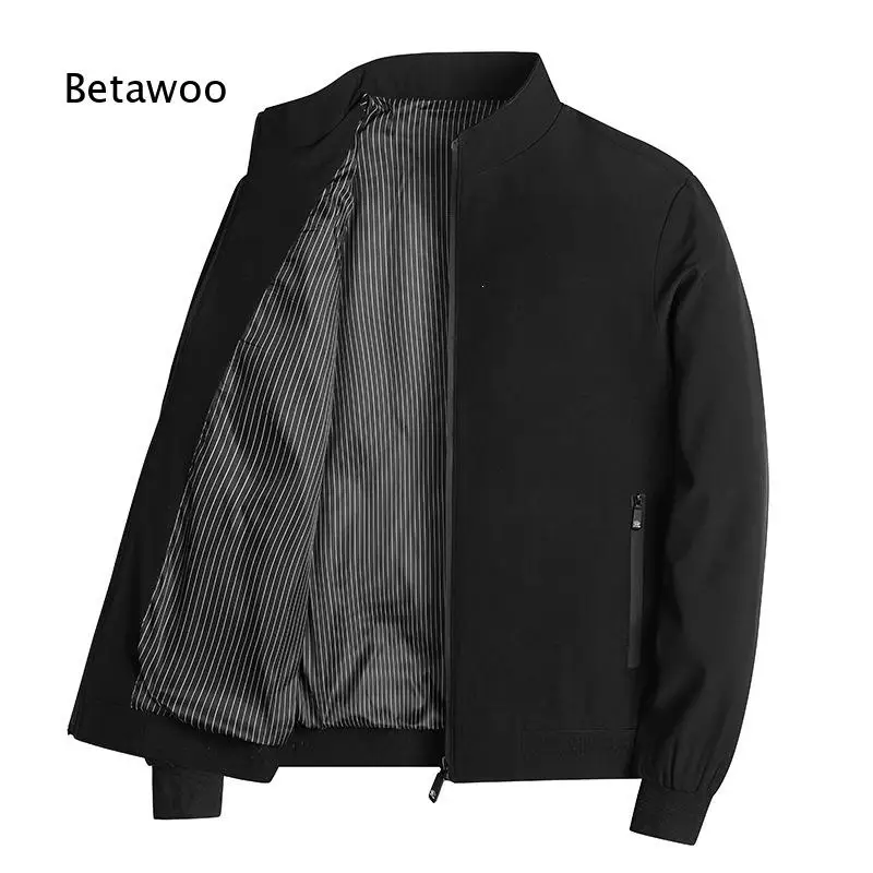 Men Simple Stand Collar Business Style Jacket Casual Outerwear Coat For Spring Autumn Daily Office Working Occasions With Adjust