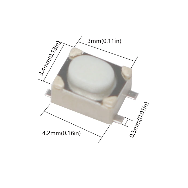 【200-50PCS】 3X4X2.5 SMD Push Switch Automotive Key Button Switch Remote Control Push Switch Button