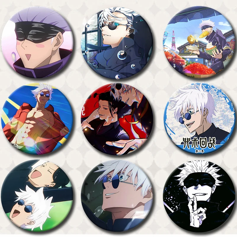 

Anime Character Satoru Gojo Tinplate Enamel Brooch Pins Cute Creative Cartoon Figure Badge Pin Accessories Fans Collection Gifts