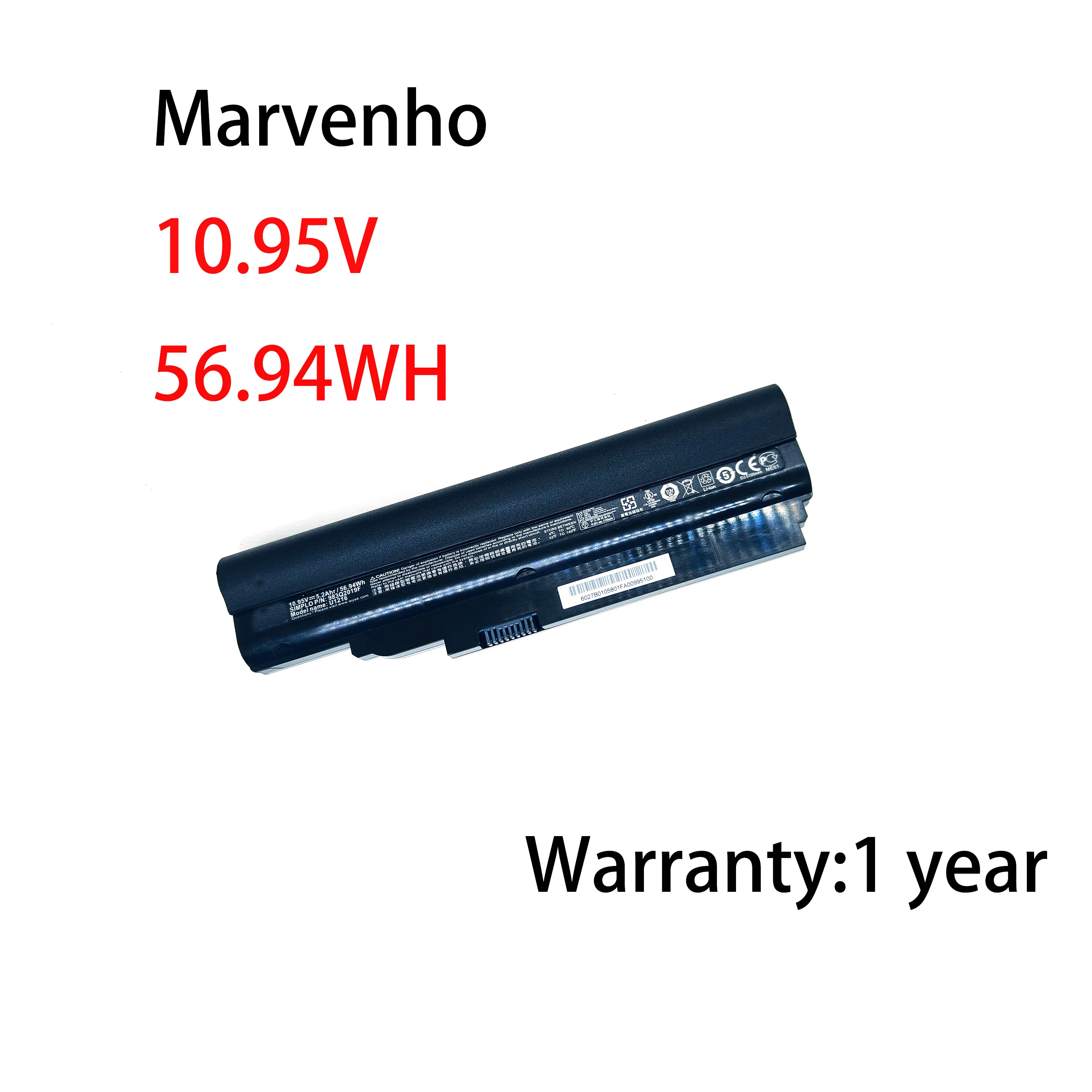 Marvenho New 10.95V 5.2Ahr 56.94WH  U1216 U1213 Laptop Battery for BENQ JoyBook Lite U121 U122 U122R U1213