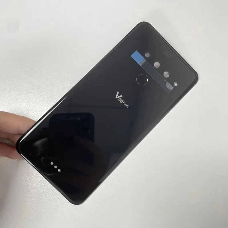 

Крышка батарейного отсека для LG V50 ThinQ 5G, задний стеклянный корпус, запасные части V50, двойной экран, датчик отпечатков пальцев, объектив камеры