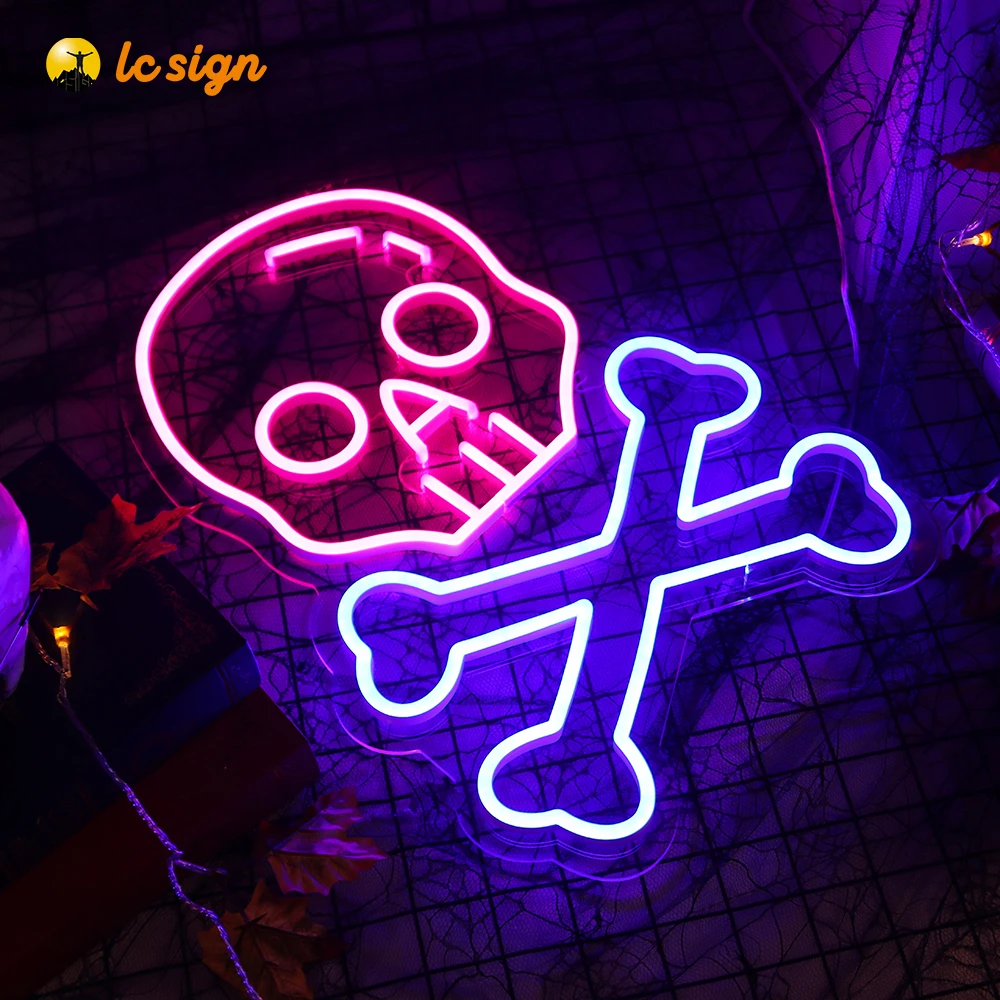 Drop shipping hot sale style Skull pattern neon light sign neon halloween light