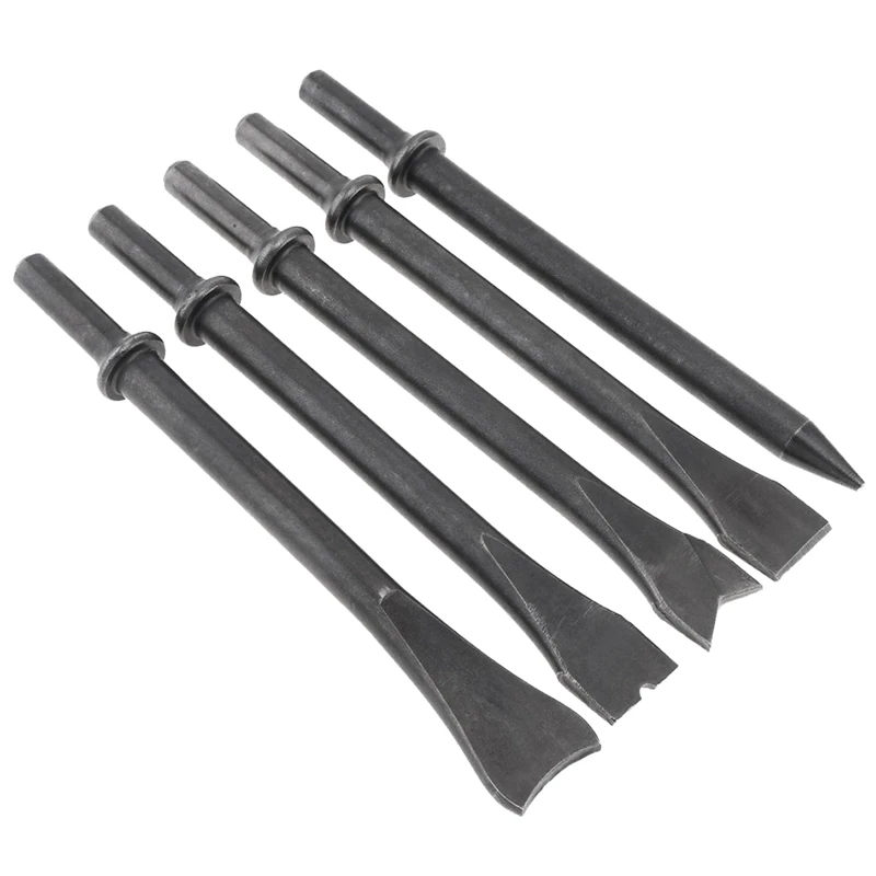 5Pcs/Lot Replacement Kit Hard Steel Solid Long Air Chisel Impact Head Support Pneumatic Tool For Cutting / Rusting Removal