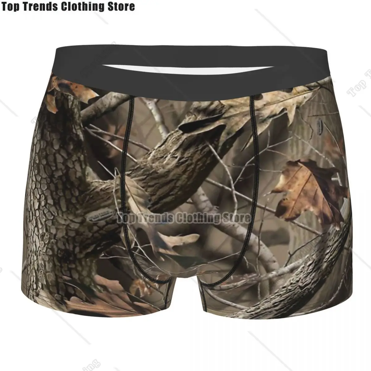 

Real Tree Men Boxer Briefs Camo Camouflage Army Breathable Creative Underwear Top Quality Print Shorts Birthday Gifts