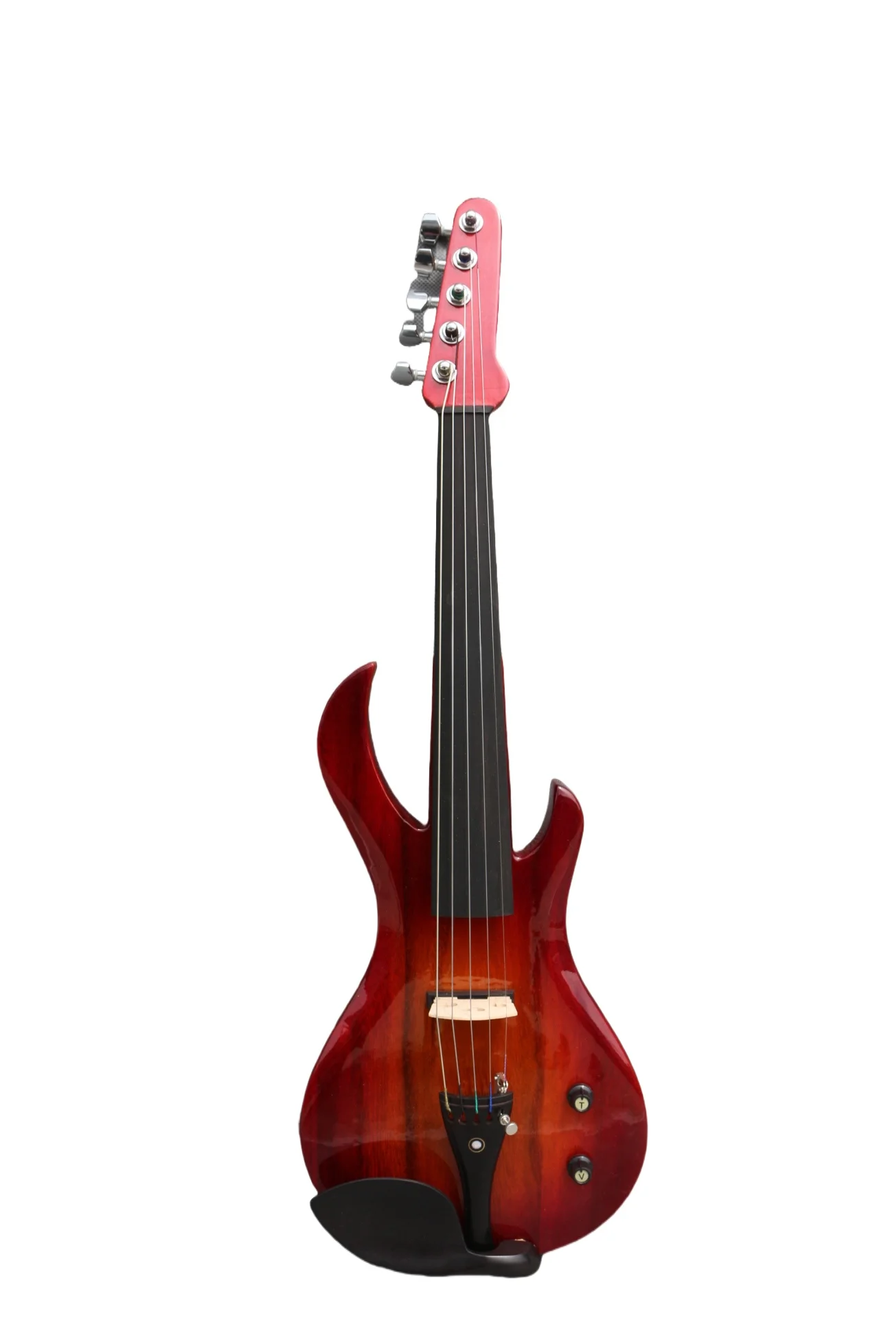 5 Strings 16 inch Electric Viola Guitar Shape Solid Wood Ebony Fittings Case Bow Unbleached Genuine Mongolian Horsehair