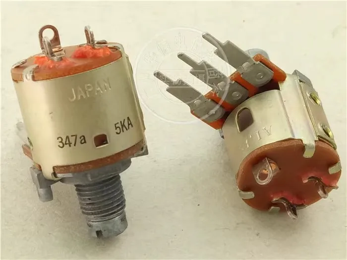 2 piezas RK 1631111 Potenciómetro de interruptor de unión única de pierna larga A7HA A5K, mango de círculo largo de 10mm