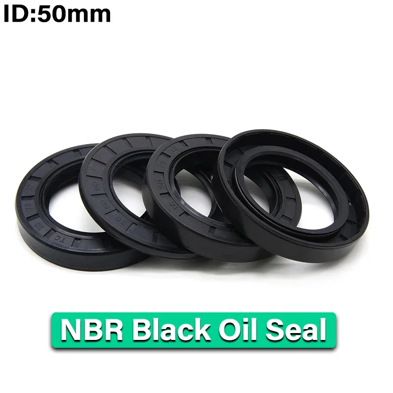 NBR Oil Seal TC ID 50mm TC-50*62/65/68/70/72/75/80/85/90/100/110*7/8/9/10/12mm Nitrile Rubber Shaft Double Lip Oil Seals Gasket