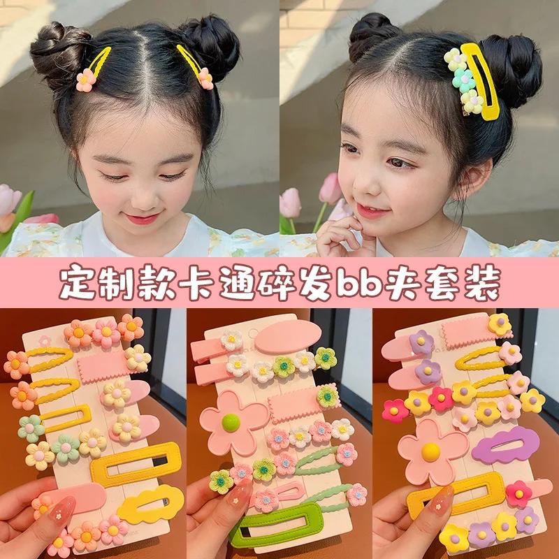 New Korean Children\'s Hairclip Little Girl Flower Bang Fragmented Hair Accessories Side Clip Baby Cartoon Hairpin