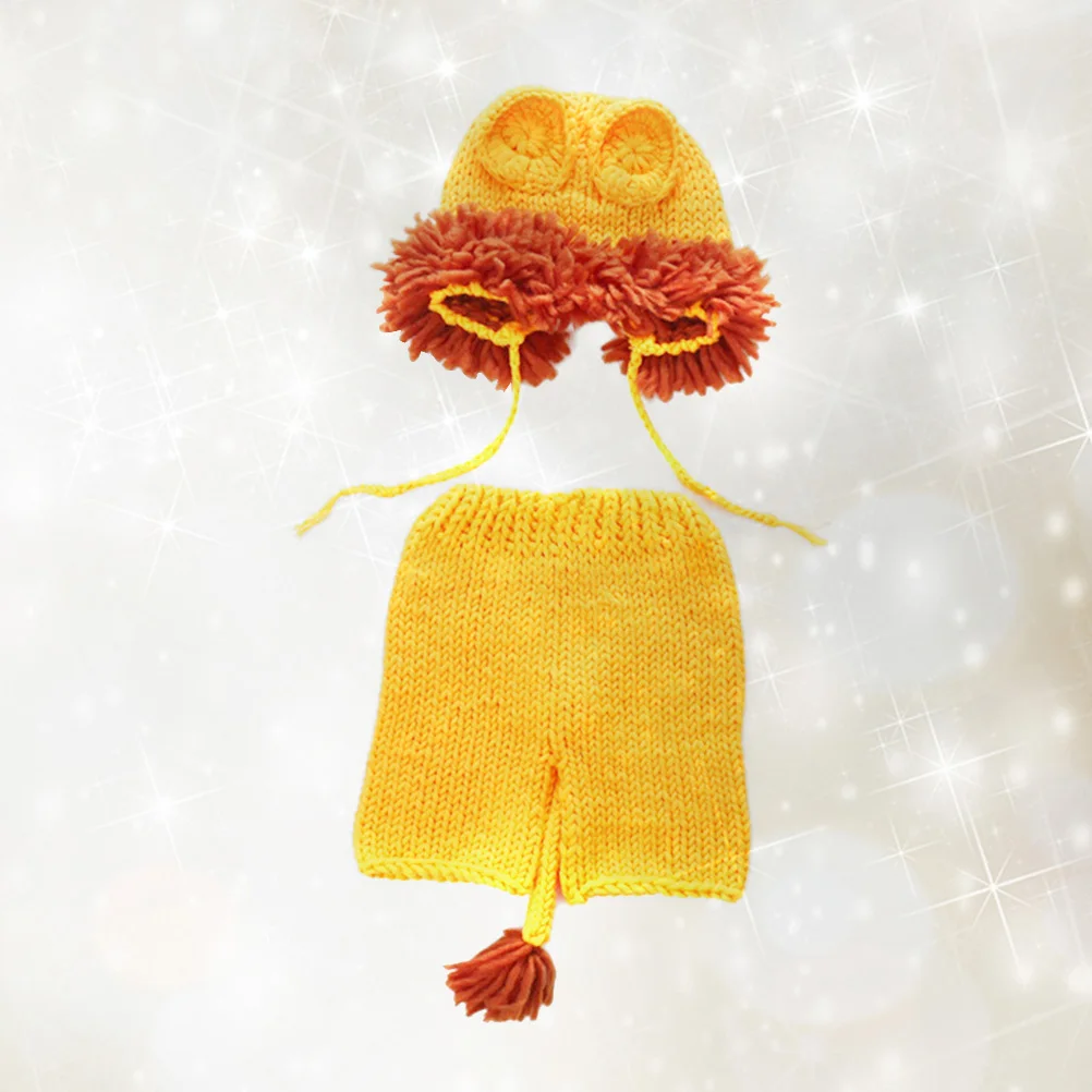 Babymütze, handgestrickt, für Neugeborene, Fotokostüm, weiche Strickmütze für Weihnachten, Halloween, Urlaub, Party, Fotografie, Outfit-Set