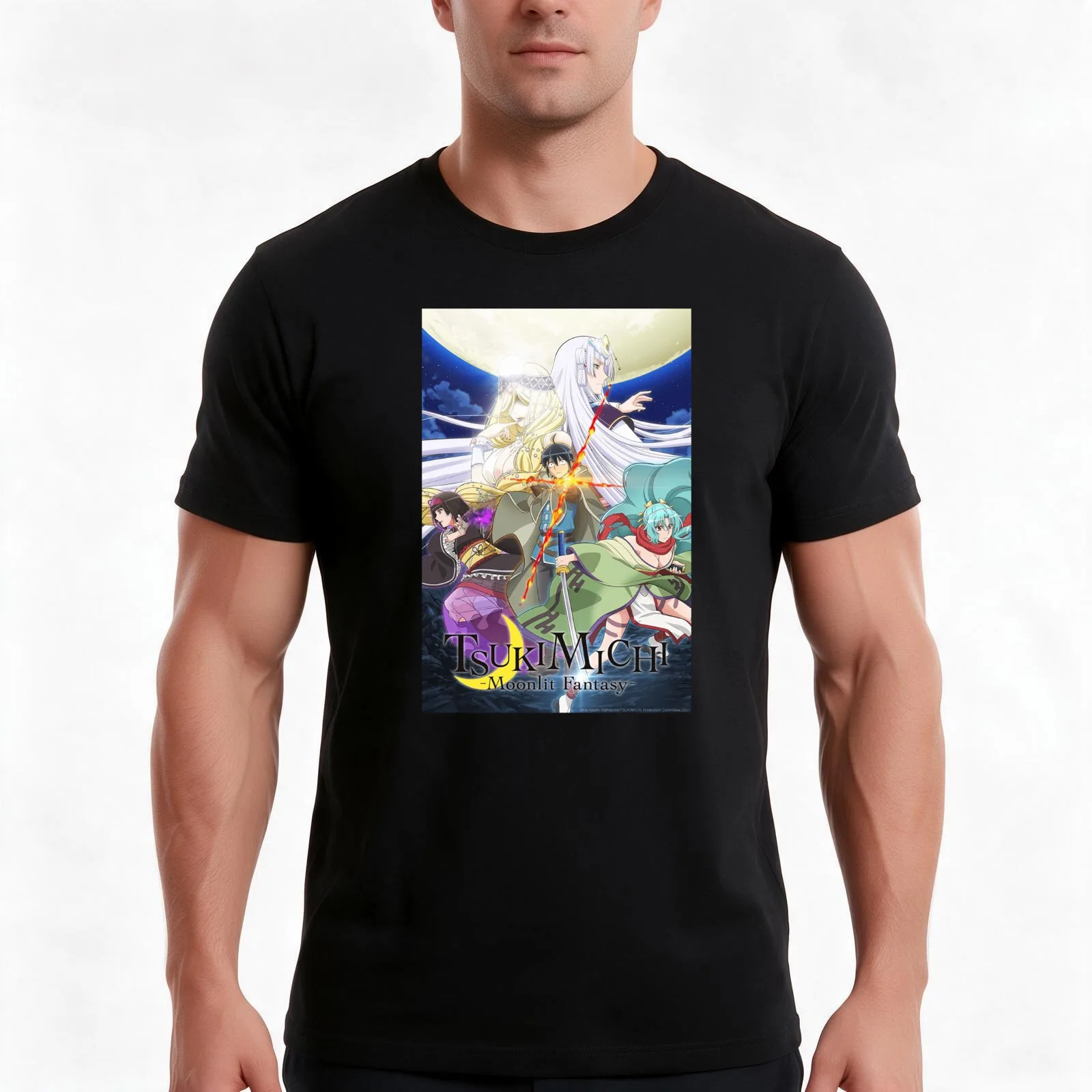 Tsuki ga Michibiku Isekai Dōchū T-Shirt Summer Casual Cotton Tee Oversized Streetwear Tops Vintage Graphic Print 100% Cotton