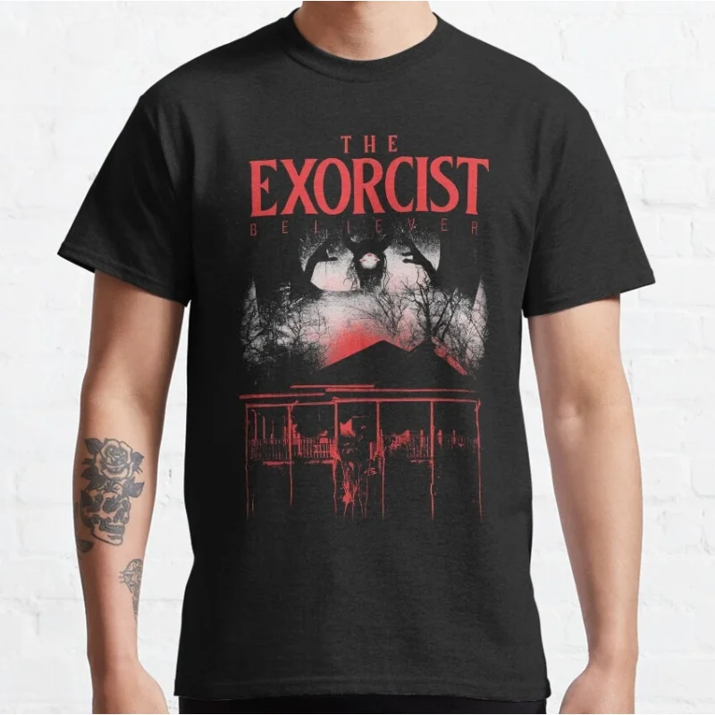 

Believer House Vintage Horror movie The Exorcist Scary Halloween Gift t shirt Scream printed graphic clothing Large size Tops