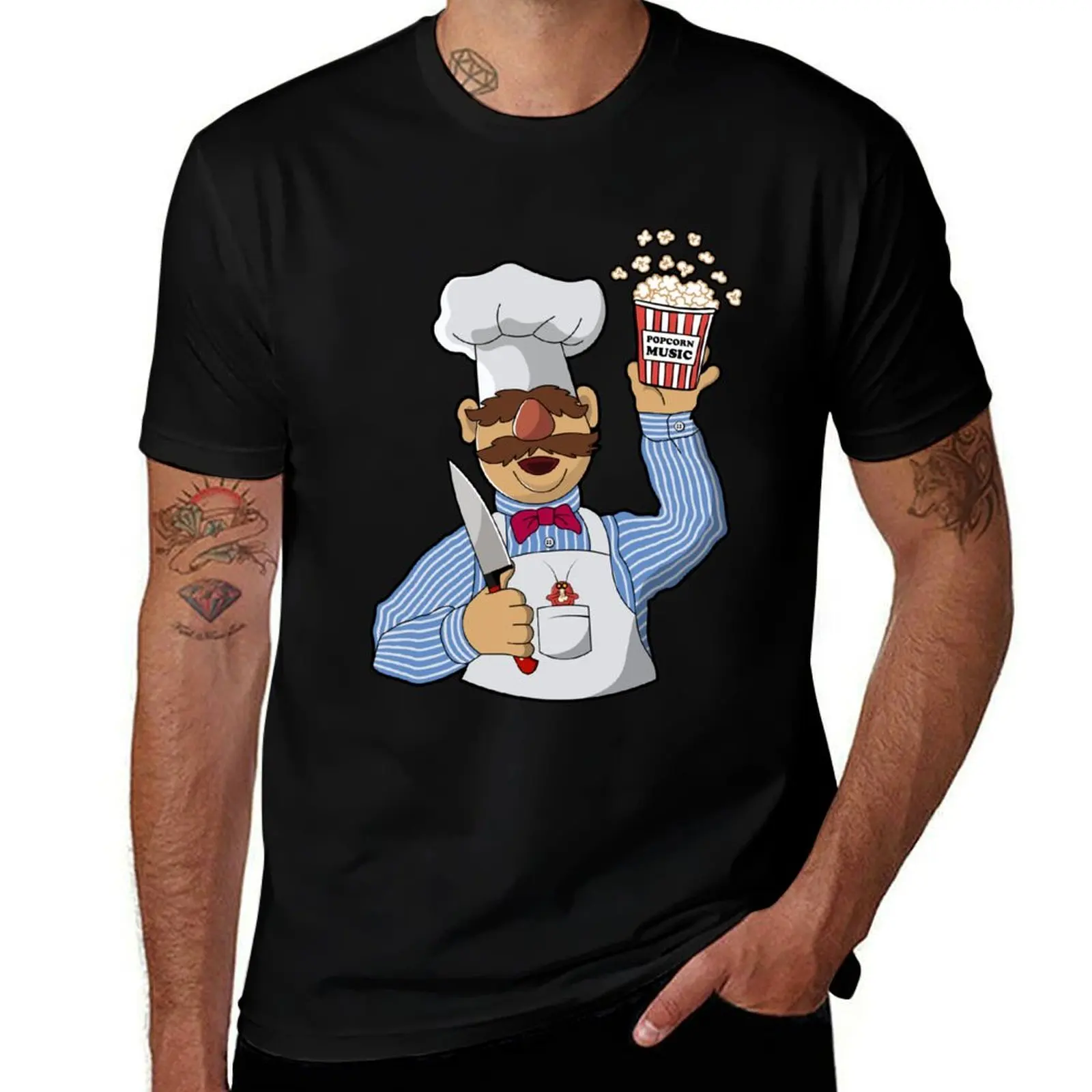 

Vert der ferk Swedish Chef T-Shirt Basic Solid Color Casual Tee Shirt