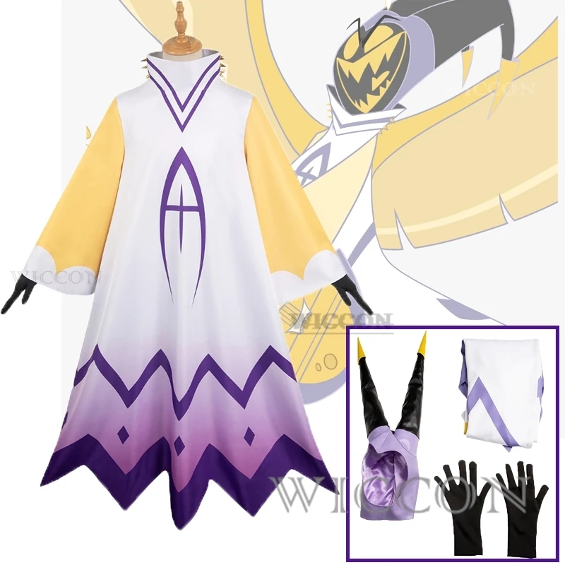 أنيمي آدم كوس هازبين تأثيري الرجال آدم تأثيري قبعة الملابس آدم فستان موحد فندق تأثيري الكبار النساء الرجال تأثيري هالوين