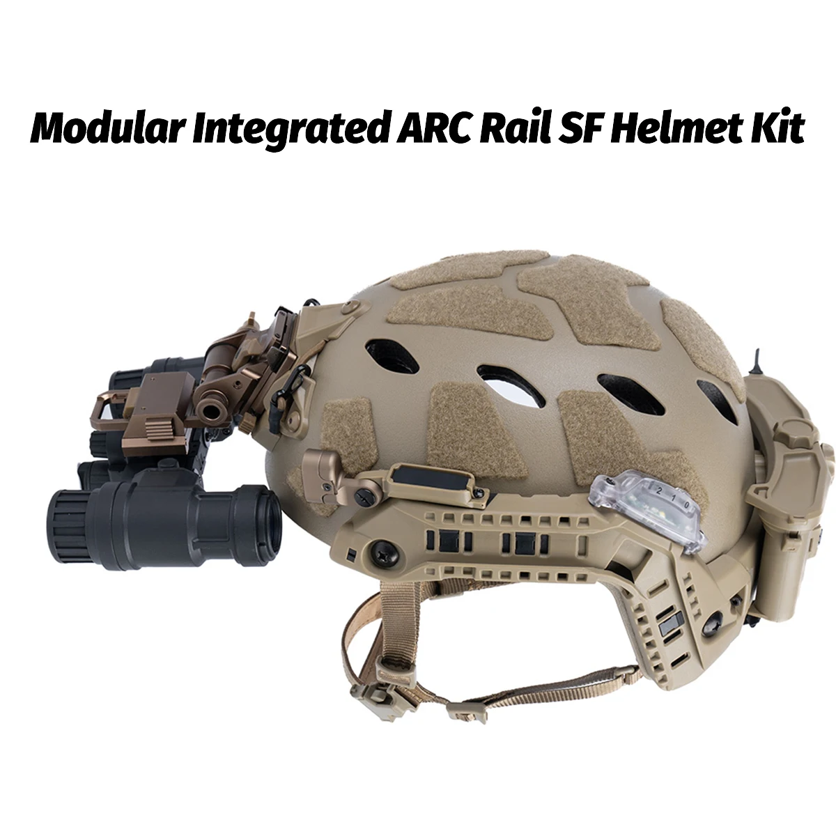 مجموعة خوذة تكتيكية SF مع ضوء إشارة السكك الحديدية ARC، صندوق بطارية خفيف، مجموعة خوذات كرات الطلاء Airsoft المتكاملة #3
