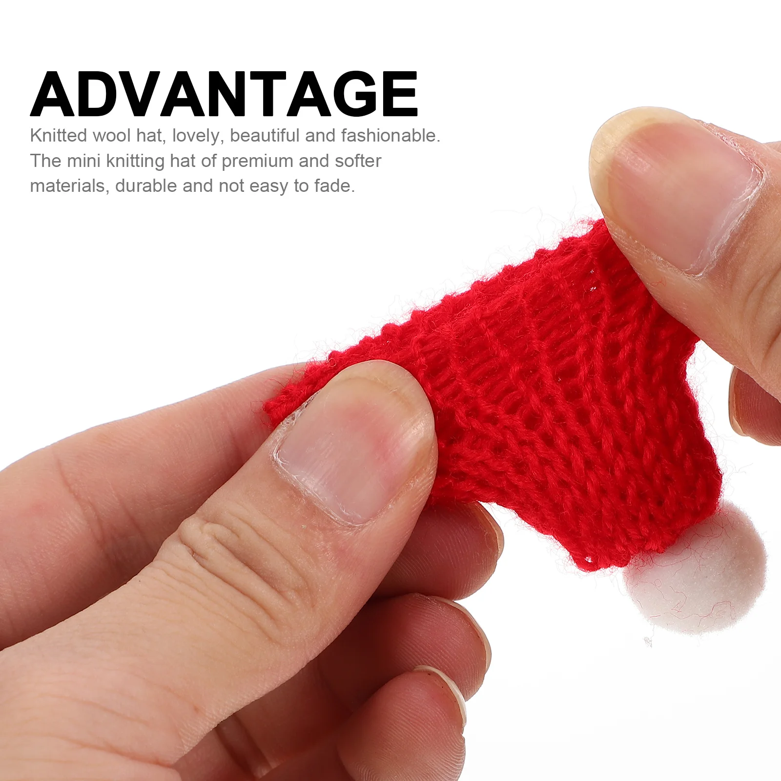 

4Pcs Mini Knitting Hats Bright Color Soft Material Decorative for Phone Cover Clothes Christmas Tree Pendants DIY Craft