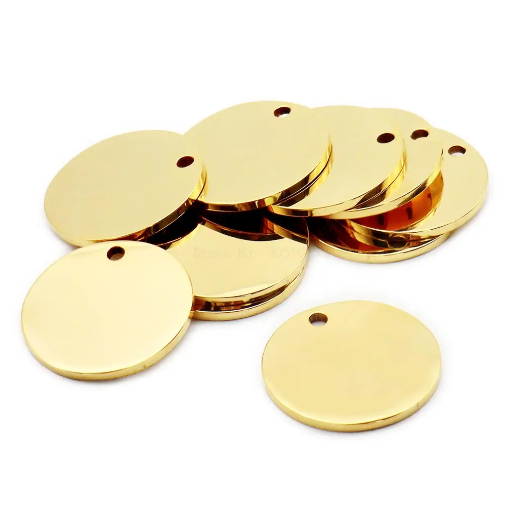 Großhandel 10PCS Edelstahl Runde Hund ID Tag Blank Anhänger Für Halsketten Benutzerdefinierte DIY Schmuck Machen Schlüsselbund Hund Tag – Detail 8