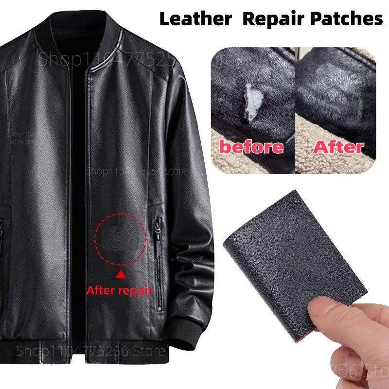 Leather Repair Patch Black Self-Adhesive No-Cut Instant Fix Leather Patch for Clothes Sofa Car Seats Furniture Bags Repair