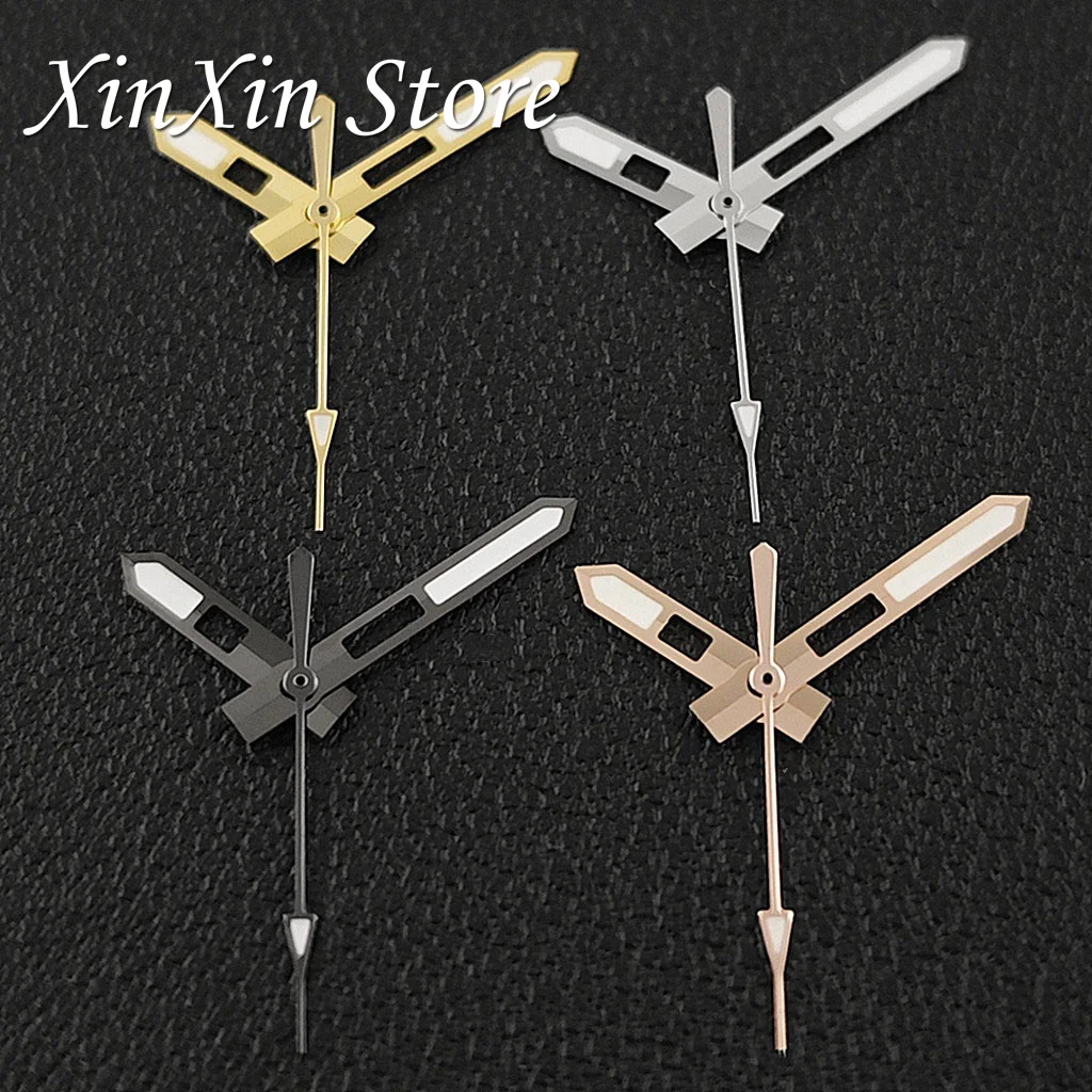 الجوف خارج NH35 الساعات مؤشرات الفضة ارتفع الذهب بندقية ساعة ذهبية الأيدي ل NH34 NH35 NH36 4R 7S 7002 حركة C3 الأخضر مضيئة