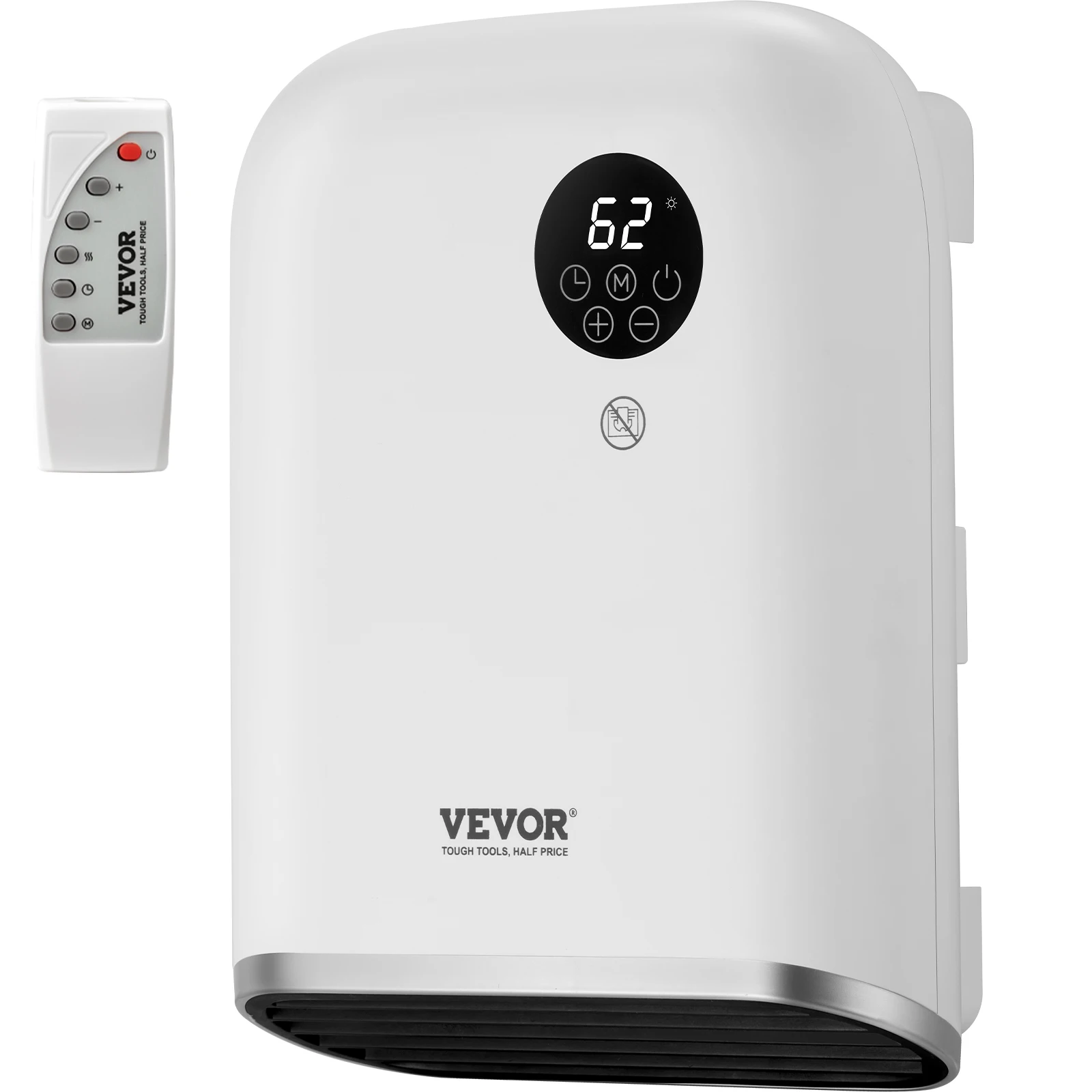 

VEVOR Electric Wall Heater 1500W Small Space Heaters with Knob Adjustment Tip-Over Overheat & IPX24 Waterproof Safety Protection