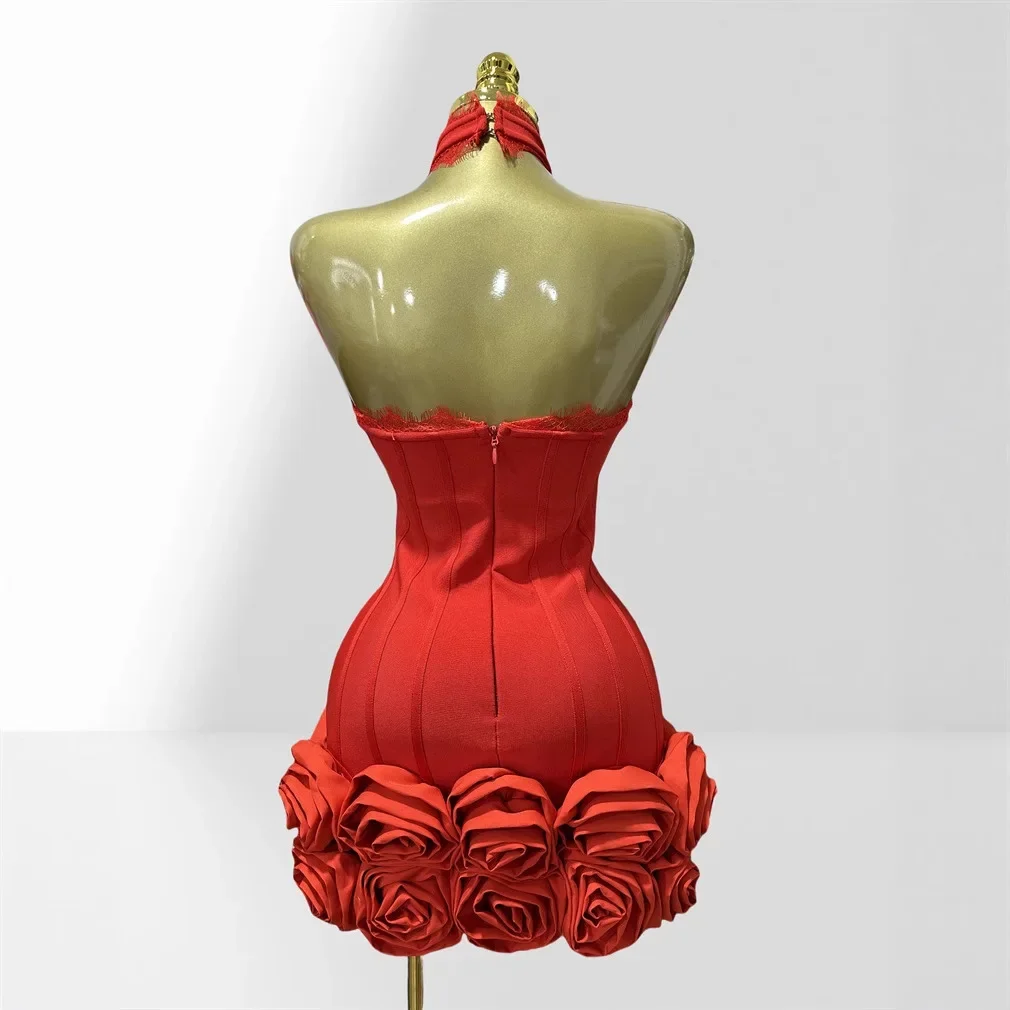 Maxi red lace dress-AliExpress