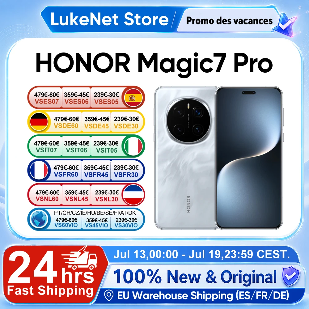 Teléfono Inteligente HONOR Magic7 Pro 5G, Snapdragon 8 Elite, Pantalla LTPO de 6.8'' y 120Hz, 5270 mAh, Carga de 100W, Magic UI 9.0 Basado en Android 15