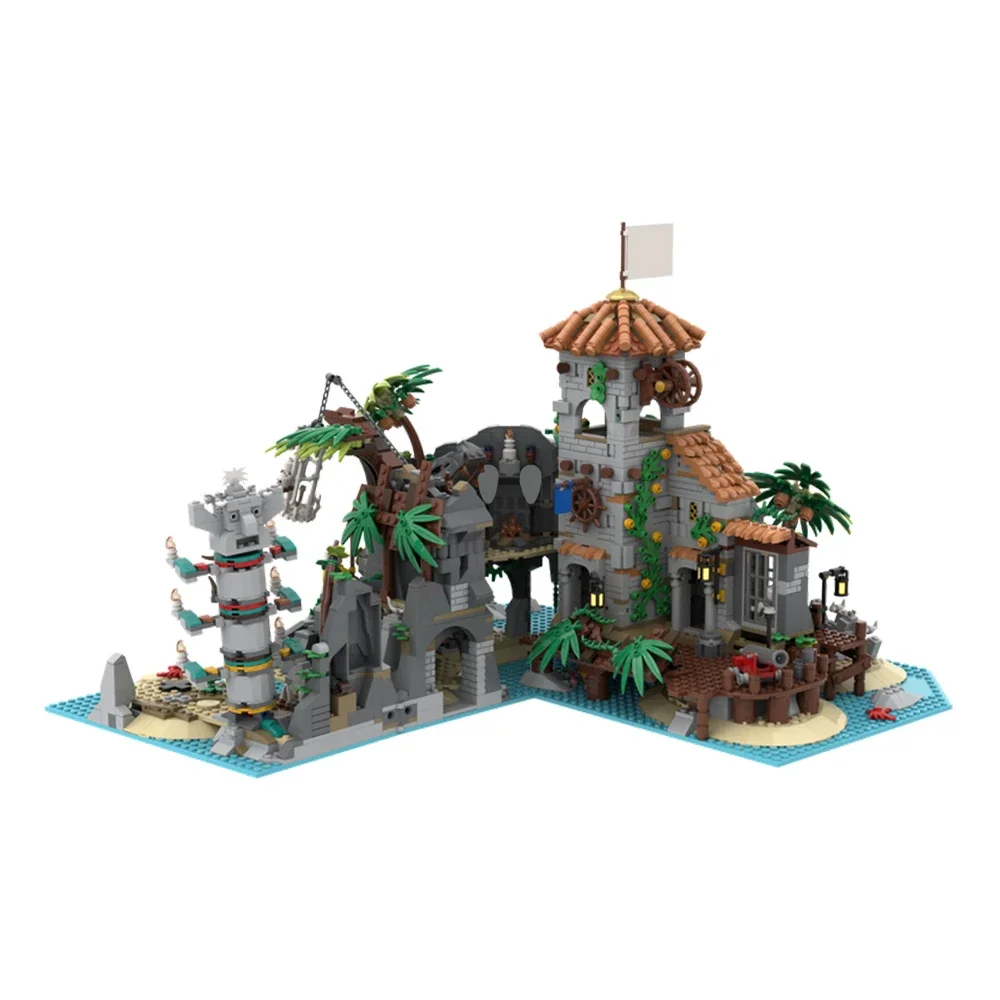 Barracuda Bay Pirate Skull Island Building Block MOC-138516 Treasure Island Pirate Fortress Assembly Model Kid Toy Birthday Gift