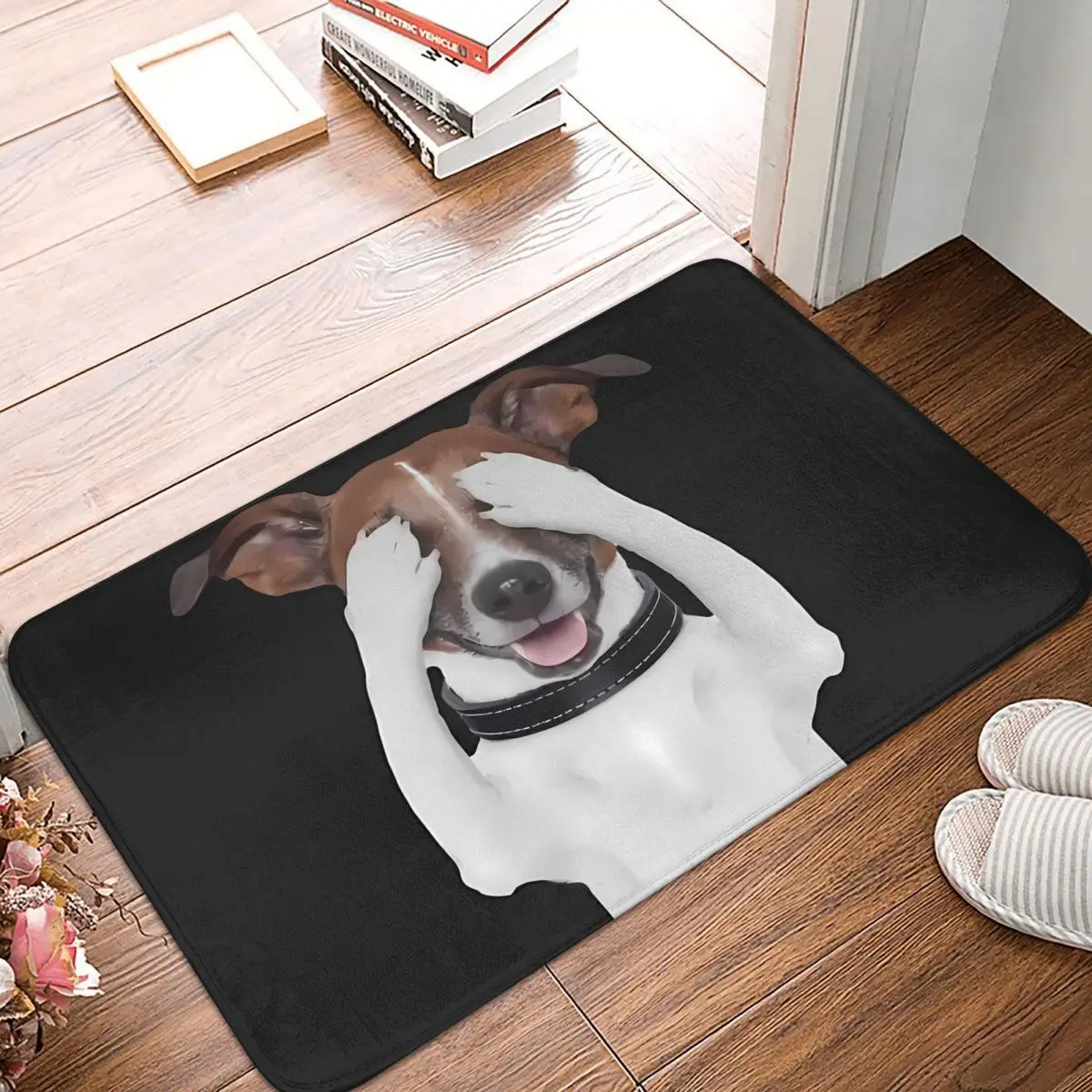 Jack Russell Terrier Dog Floor Mat Kitchen Shower Door Funny Meme Bath Mat Bathroom Accessories Waterproof Anti Slip Toilet Mat