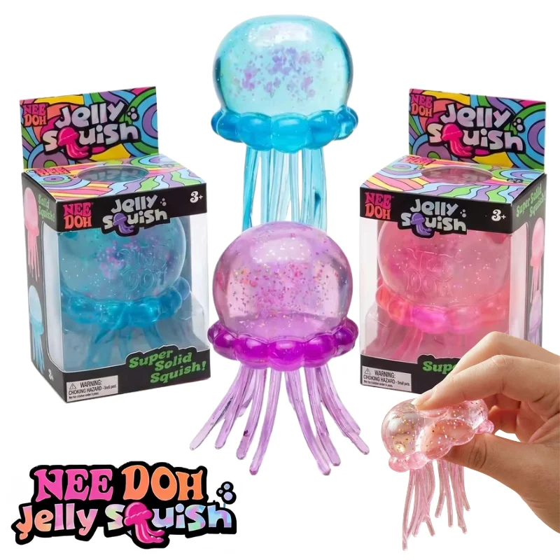 Schylling NeeDoh Jellyfish Fidget Toy for Kids And Adults Soft Jelly Squeeze Water Sensory Stress Relief Squish Toy
