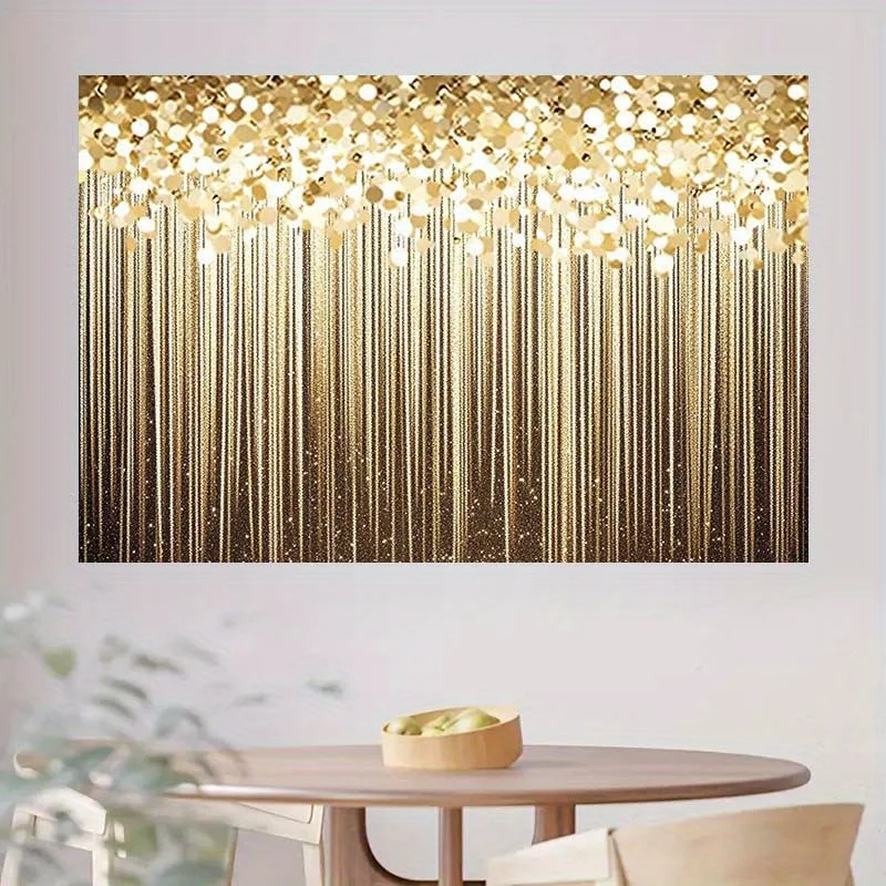 قطعة واحدة من خلفية الحفلات المزخرفة بالخرز الذهبي الأنيق - عيد الميلاد، التأكيد، المناولة الأولى - ديكور الحفلات #2