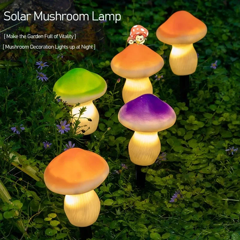 

Outdoor LED Solar Garden Light Simulation Cute Mushroom Fairy Light String Landscape for Yard Lawn Pathway Decorative IP65 Light