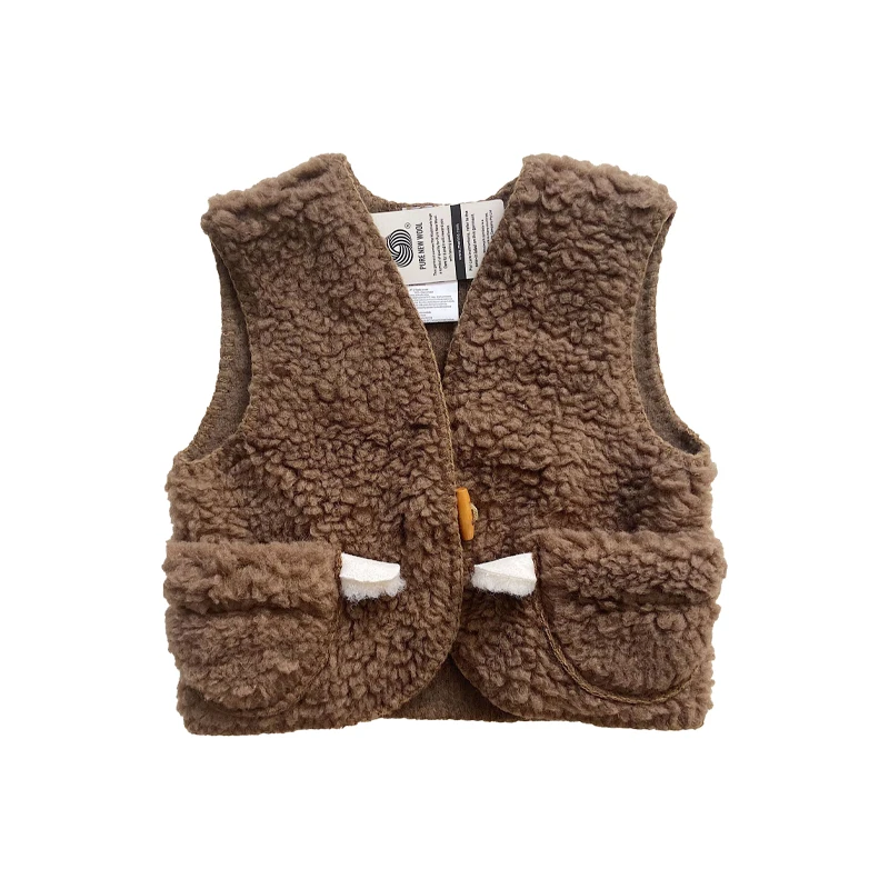 Cotton Jacket for Kids 2024 NEW Autumn Winter Baby Winter Vest Kids Cute 80% Wool Jacket Boys Girls Keep Warm Wool Vest