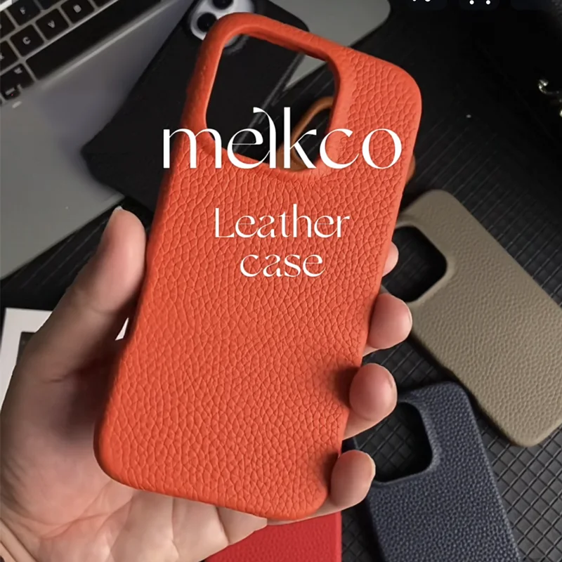 Melkco Genuine Leather Magnetic Attraction Case for iPhone 16 Pro Max 16 Plus Premium Cowhide Metal Independent Buttons Cover