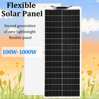 Flexible Solar Panels 100W - 1000W Solar Panel Cell Photovoltaic Kit 12V/24V/48V Battery Charger Balcony Roof car home camping