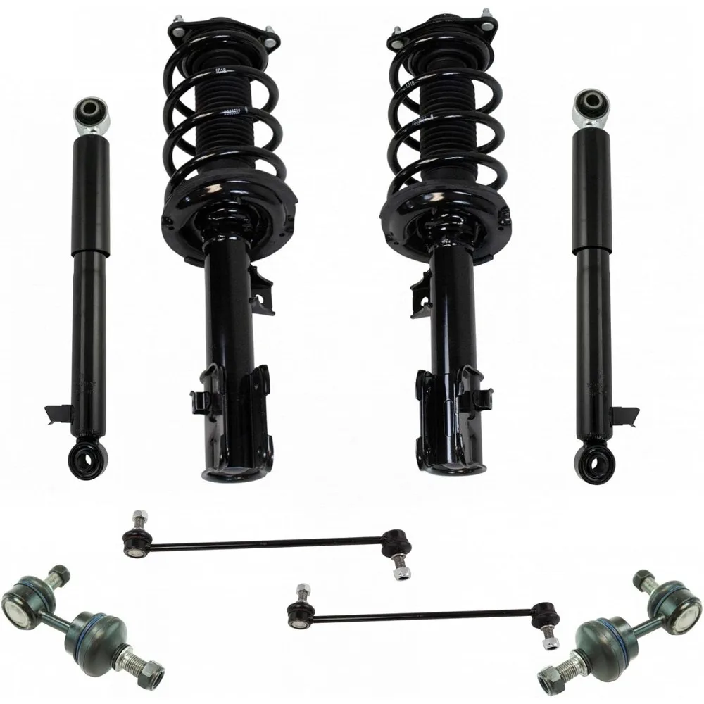 

TRQ Front and Rear Suspension Kit Complete Strut & Coil Spring Assembly Shock Absorber Sway Bar Stabilizer Link Compatible with