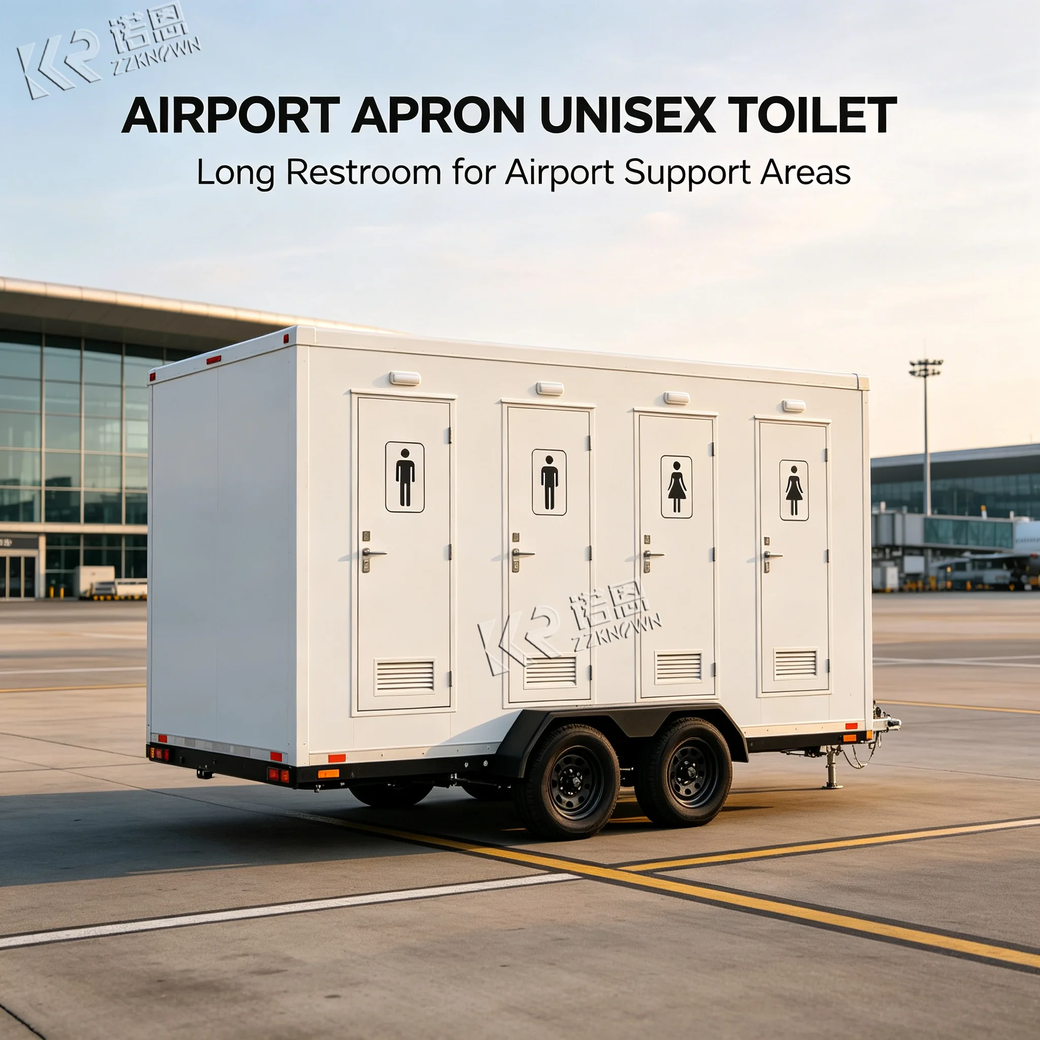 Custom Portable Toilet Trailer Two Compartment Fiberglass Body Portable Sanitation Trailer Mobile Toilet and Shower
