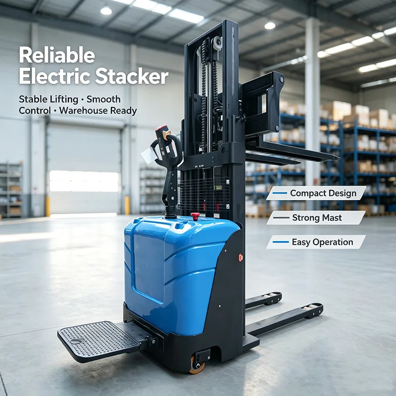 1.5ton 2ton 2m 3m 4m Electric Stacker Cranes Fully Electric Forklifts Stand-mounted Electric Stackers