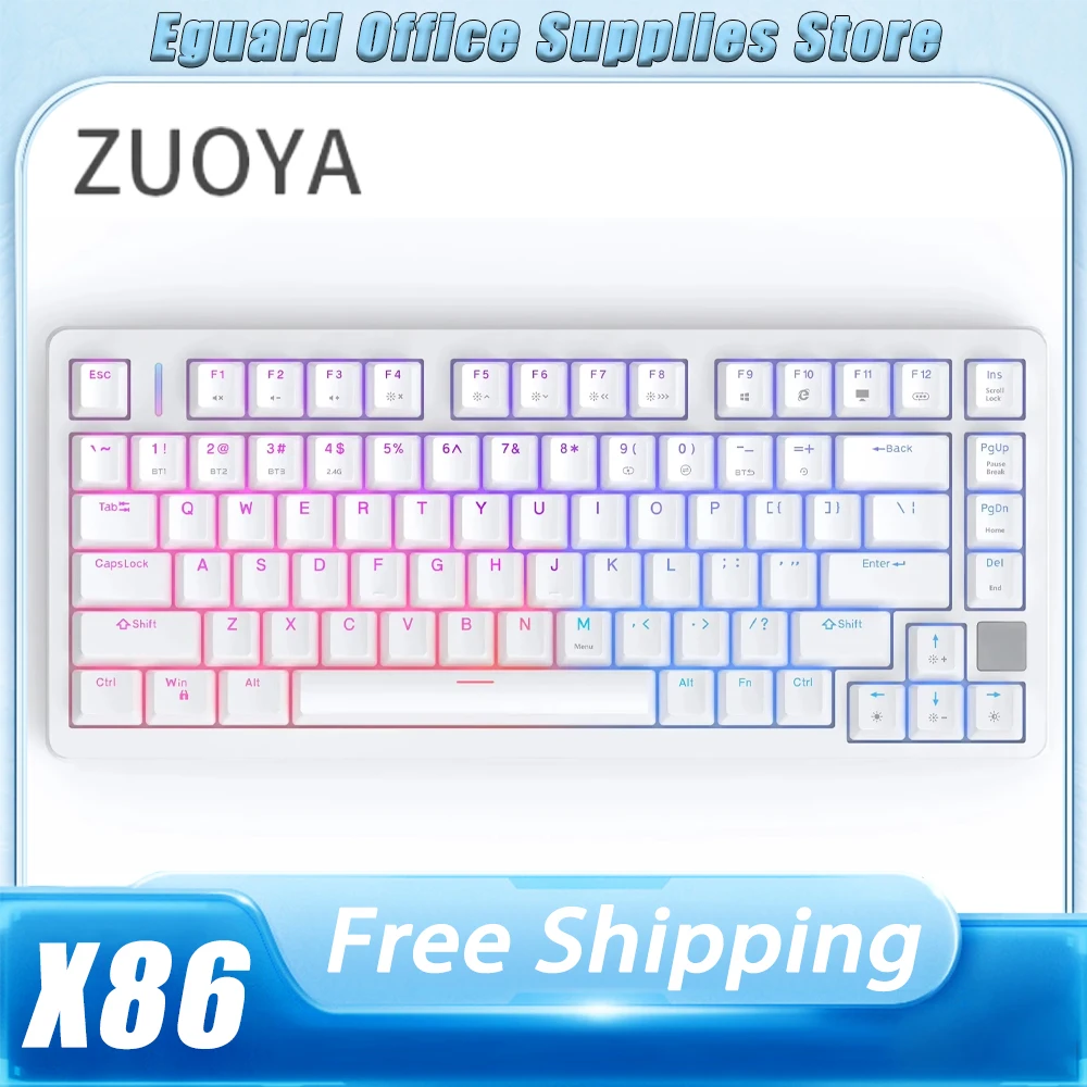 

Механическая клавиатура ZUOYA X86, игровая клавиатура с магнитным выключателем, RGB подсветкой, Quick Trigger Hot Swap, 81 клавиша, ПК, геймерские подарки