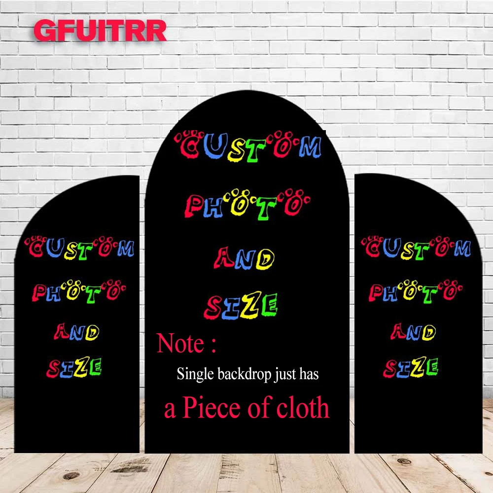 

GFUITRR Arch Covers Backdrop Photography Backdrop Wedding Birthday Photo Background Custom Color Doubleside Print Elastic Fabric