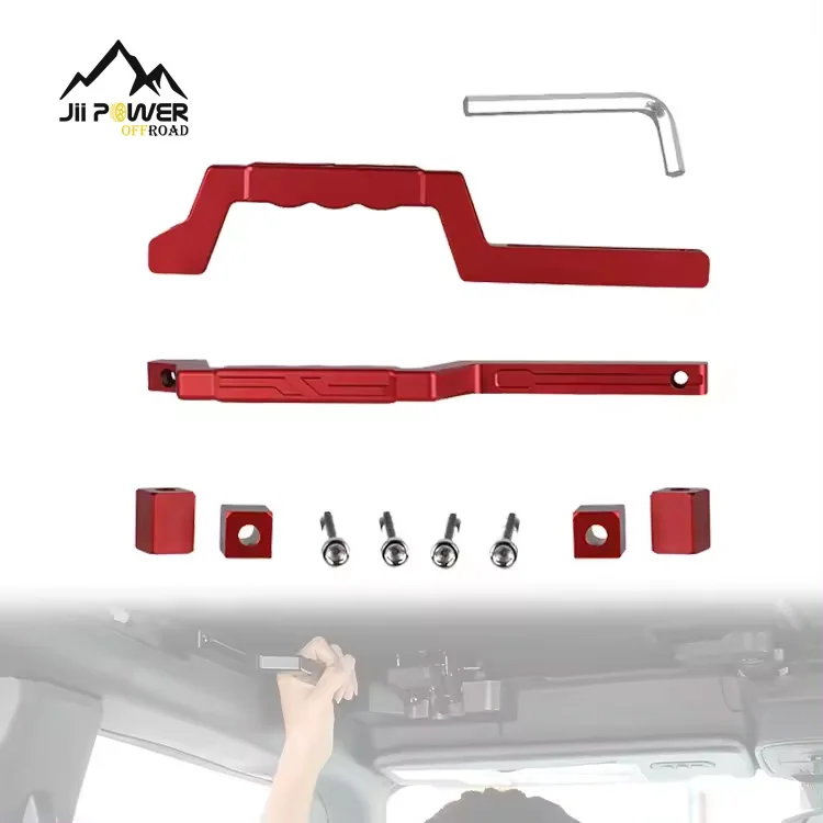 

Aluminum Alloy Black Red Front Roll Bar Grab Grip Handle for Ford Bronco 2021+