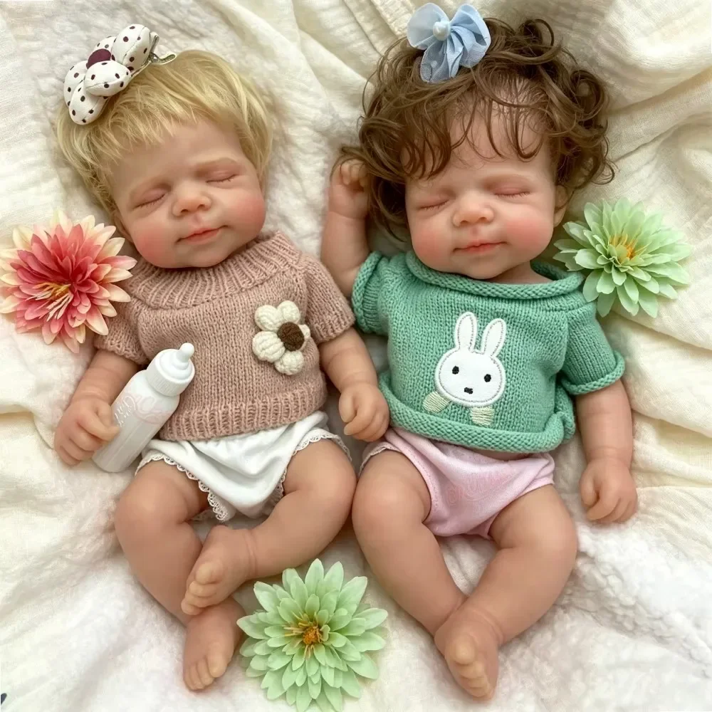 12-Inch Realistic Reborn Baby Doll, Hand-Rooted Hair, Movable Jointed Boy/Girl Toy