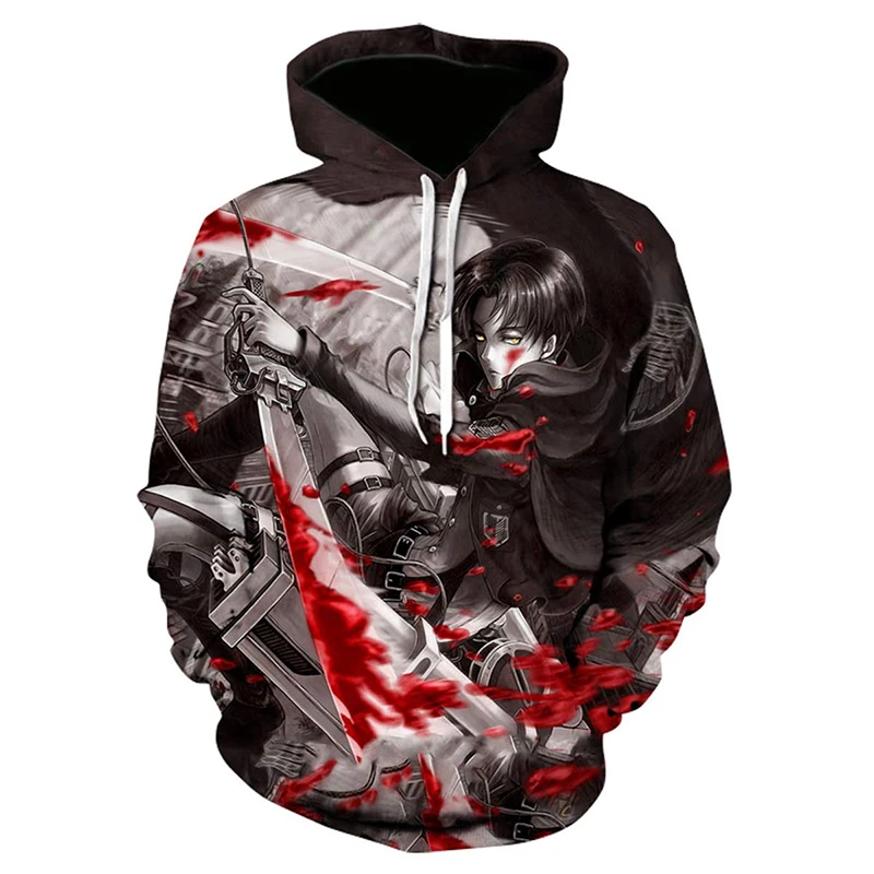 Sweatshirts 3d Printed Anime Hoodies Attack on Titan Pattern Harajuku Daily Hoodies Kids Novelty Unisex Autumn Winter Pullover