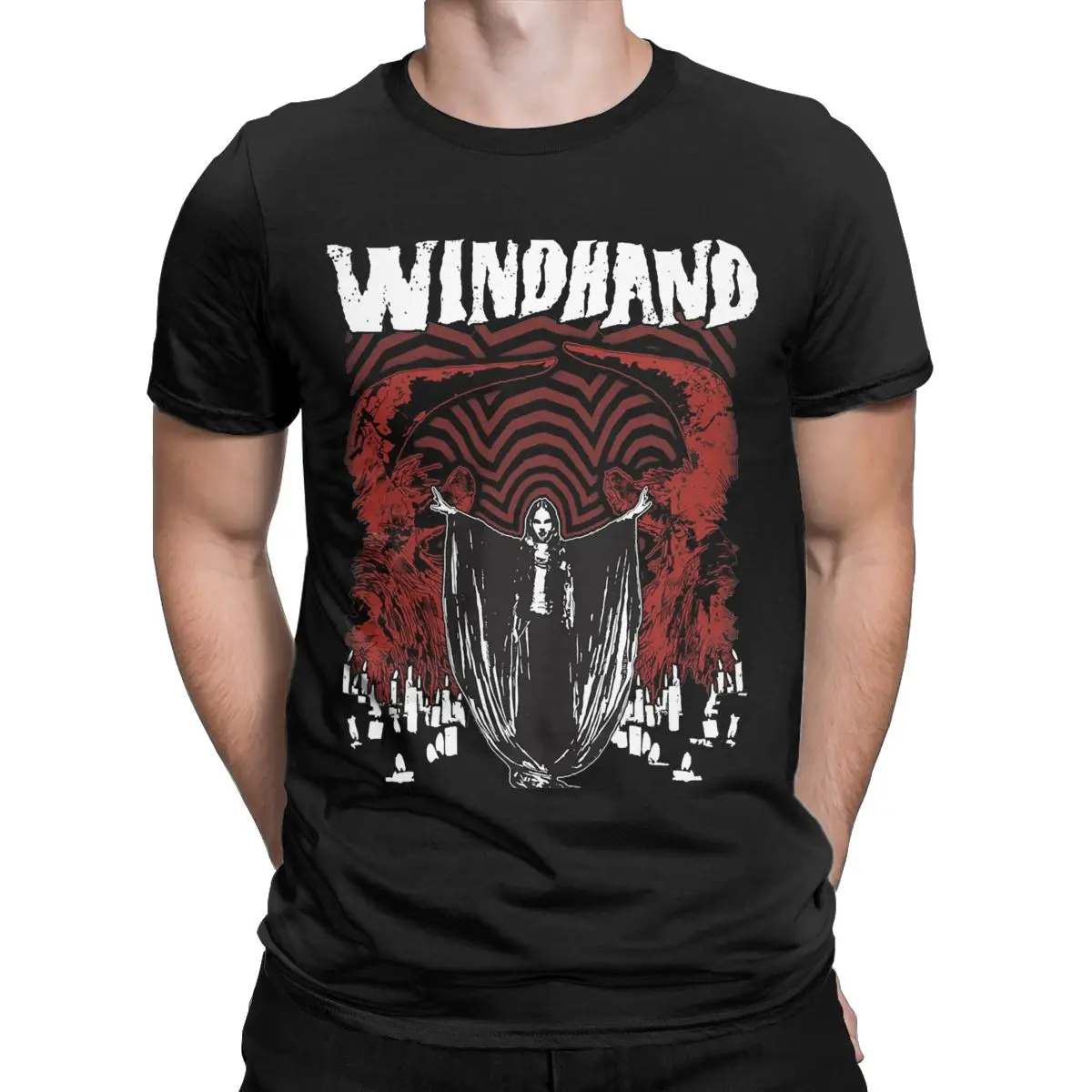 Novelty Windhand T-Shirt for Men Round Neck Pure Cotton T Shirts Short Sleeve Tee Shirt Summer Clothing