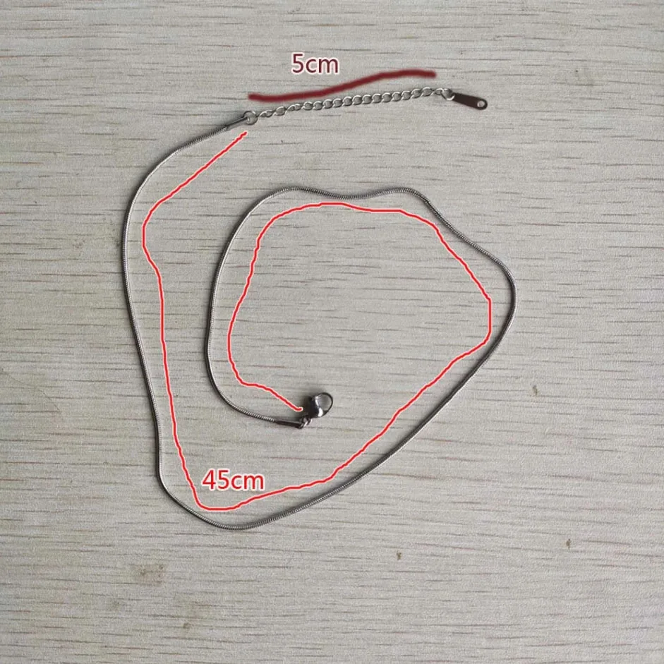 الجملة 25 قطعة جيدة 0.9 مللي متر 1.2 مللي متر الفولاذ المقاوم للصدأ ثعبان سلسلة القلائد 40 45 سنتيمتر + 5 سنتيمتر مشبك قفل DIY بها بنفسك مجوهرات اكسسوارات صنع #6