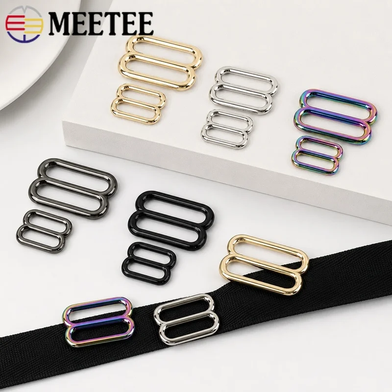 10/20Pcs 20-38mm Tri-Glide Slider Buckle Metal Strap Adjuster Hook for Handbag Shoulder Belt Repair Sewing Accessory Hardware