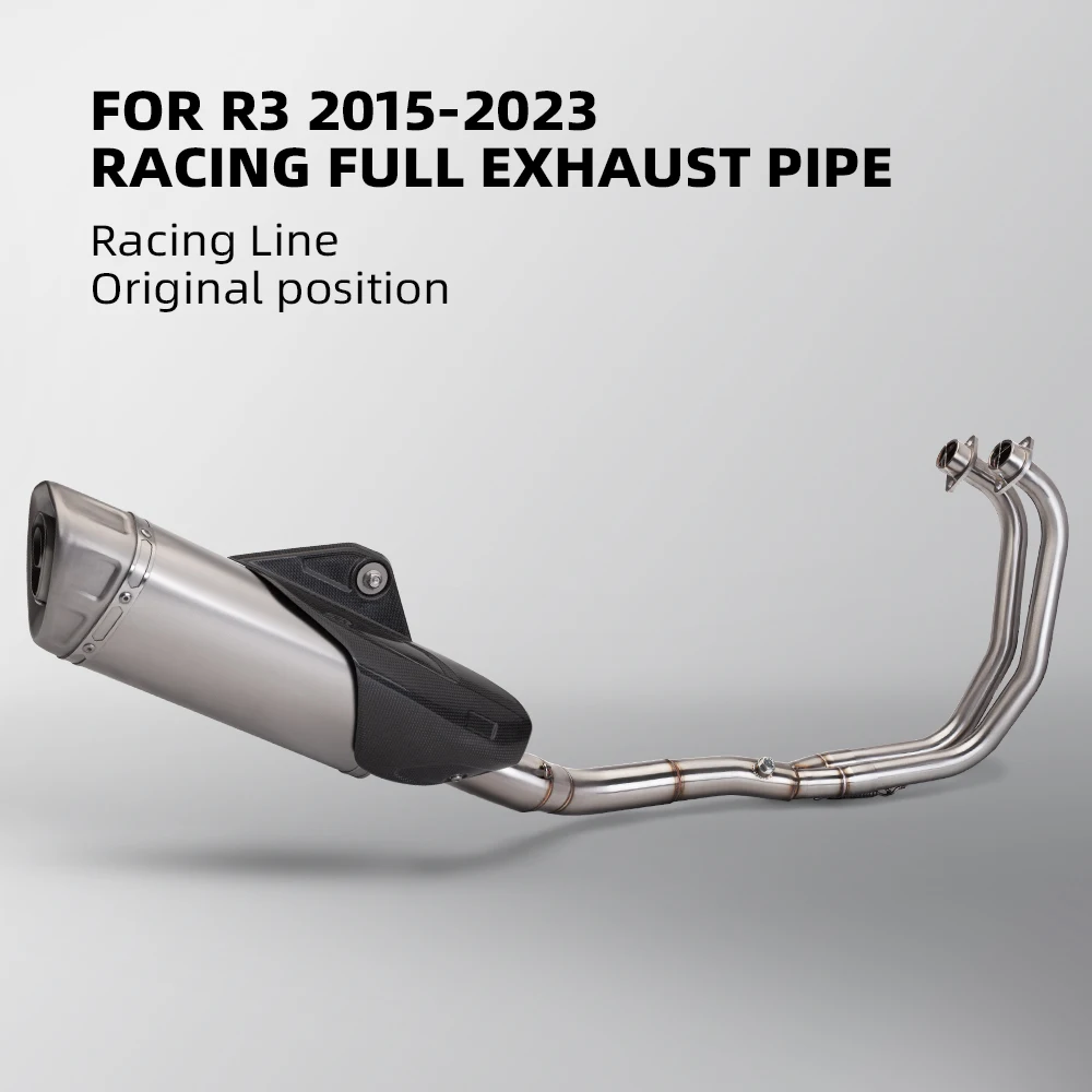 

ДЛЯ Yamaha R3 R25 V1 V2 V3 MT25 MT03 2015-2023 прямой мотоциклетный полный системный выхлопной коллектор из нержавеющей стали