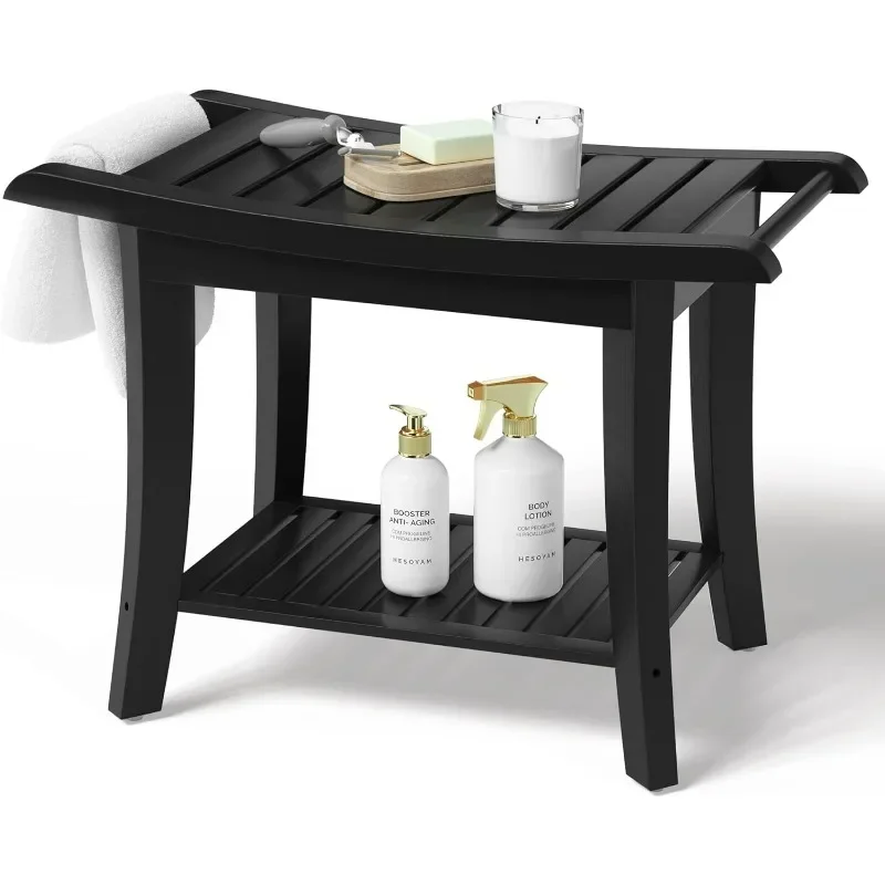 

Shower Bench Inside Shower Stool with Space-Efficient Storage Shelf, Shower Bath Chairs Spa Seats for Bathroom - Great for All