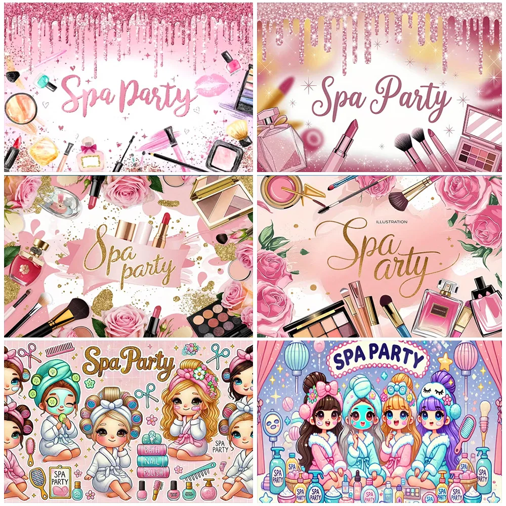 

Girl Lady Pink Sweet Spa Party Theme Backdrop Cosmetics And Jewelry Theme Photography Background Makeup Photo Studio Prop Banner