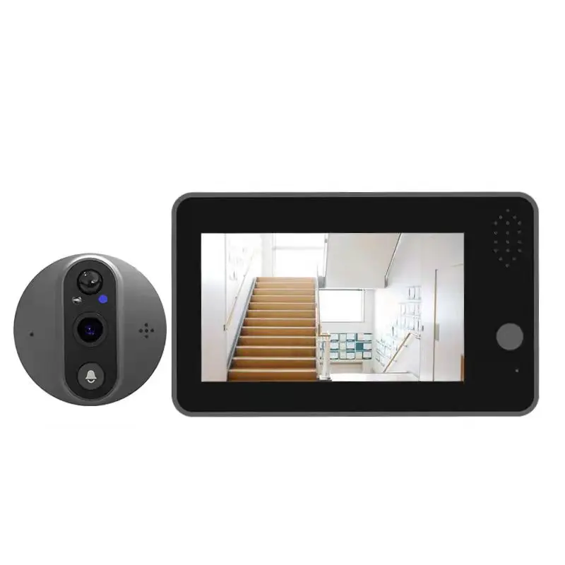 Tuya Smart Doorbell 3MP WiFi Video Peeping Camera 4.3-inch Eye Doorbell Smart Home HD Voice Intercom IPS Screen Night PIR Wirele