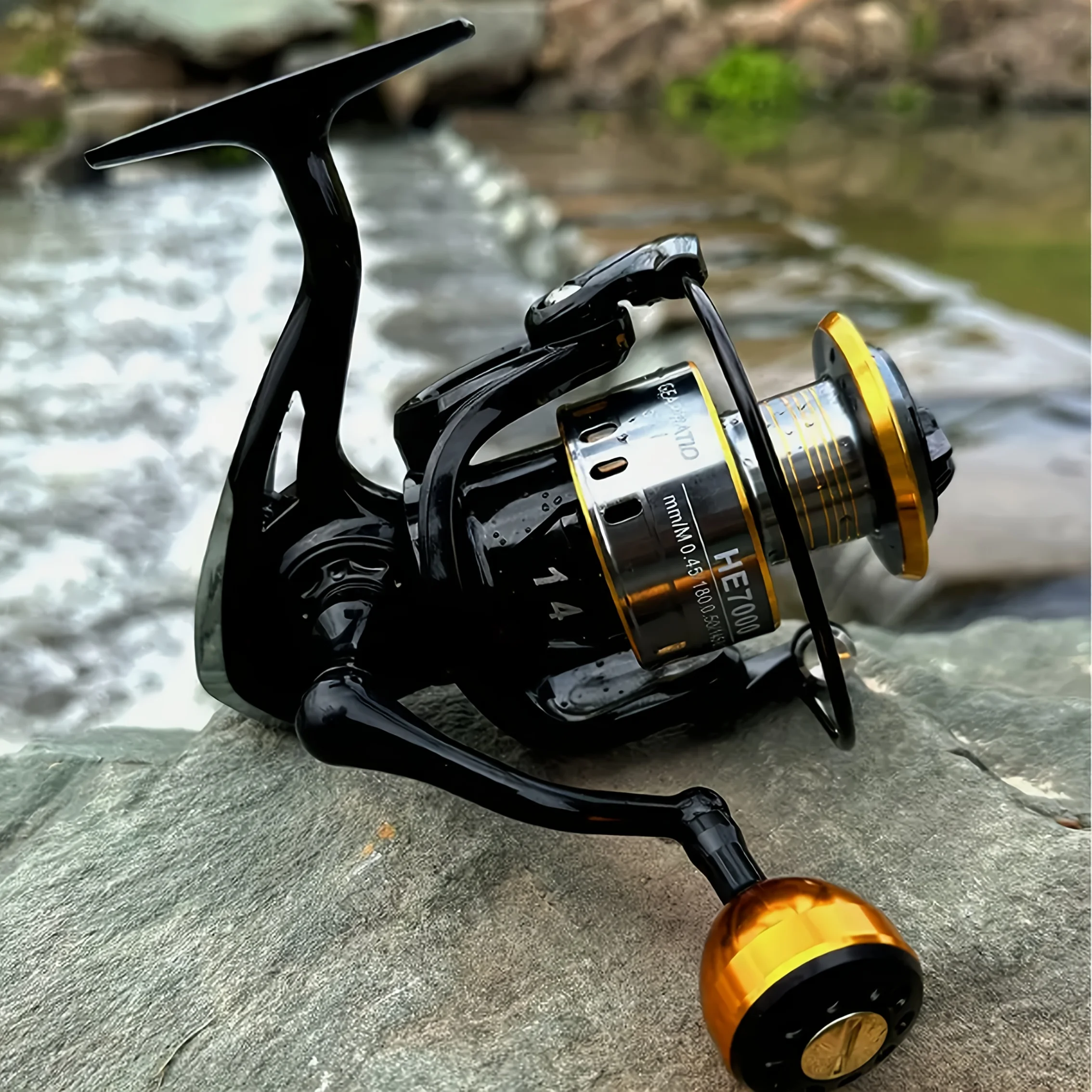 HE1000-7000 Metal Grip/EVA Handle Long Cast Deep Sea Carp Saltwater Spinning Fishing Reels