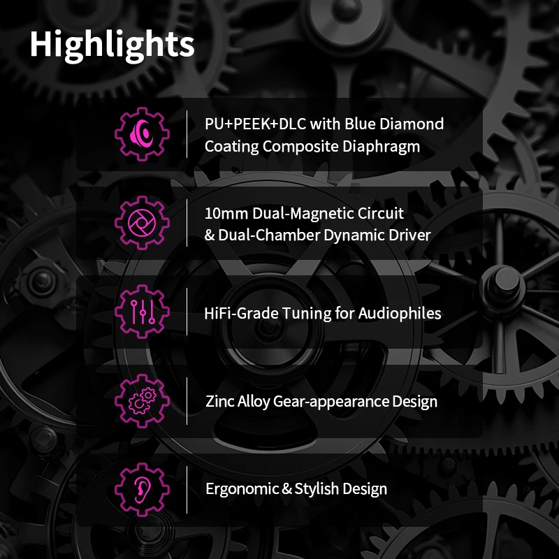 KBEAR Tourbillon-Pro TB-PRO 인이어폰 10mm DD 고해상도 TypeC HIFI 유선 이어버드 PU+PEEK+DLC 복합 다이어프램